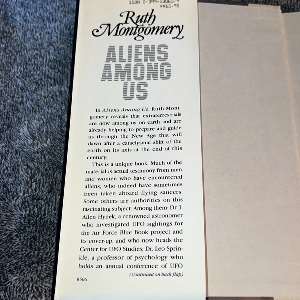ALIENS AMONG US FIRST EDITION 1985 HARDCOVER BOOK RUTH MONTGOMERY w DUSTCOVER